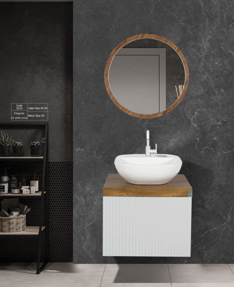 کابینت روشویی کاکتوس مدل elegante 50 سفید کد 5014