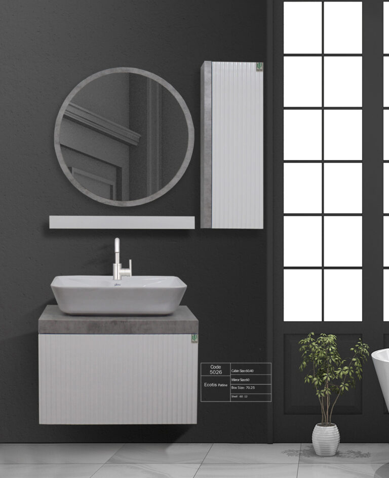 کابینت روشویی کاکتوس مدل ecotis patina سفید کد 5026