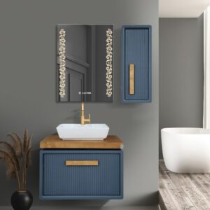 کابینت روشویی کاکتوس مدل isatis 80  طوسی کد 6017