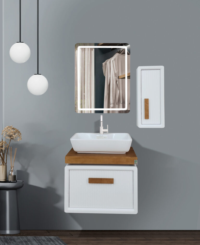 کابینت روشویی کاکتوس مدل istatis 60 سفید کد 6027