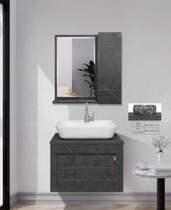 کابینت روشویی کاکتوس مدل oval stone مشکی کد 8026