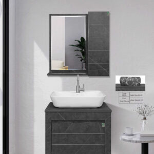 کابینت روشویی کاکتوس مدل oval stone مشکی کد 8026