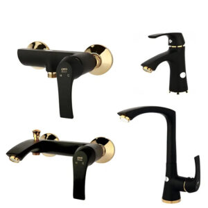 ست شیرآلات راسان مدل لوتوس مشکی