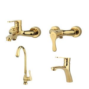 ست شیرآلات راسان مدل صدف طلایی