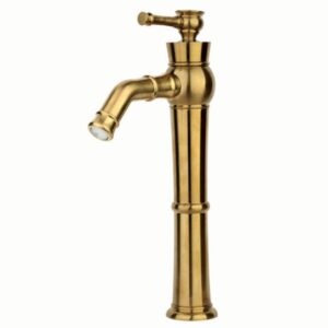 شیر روشویی پایه بلند راسان مدل الیزه طلایی