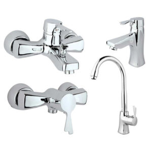 ست شیرآلات راسان مدل پاپیون کروم