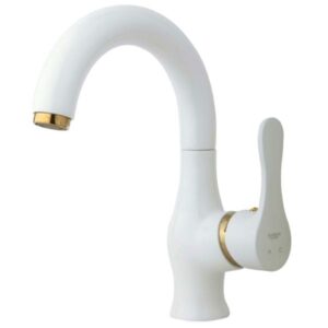 شیر روشویی پایه متحرک راسان مدل صدف شیری طلایی