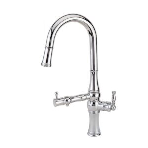 شیر ظرفشویی شلنگدار دو منظوره قهرمان مدل نگین کروم مات