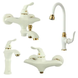 ست شیرآلات راسان مدل پریمو شیری طلا