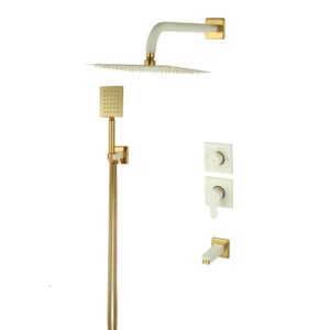 ملحقات دوش کلاس 1 توکار ویوات راسان مدل فلت شیری طلا