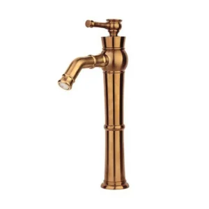 شیر روشویی پایه بلند راسان مدل الیزه رزگلد مات